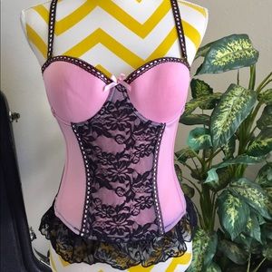 Sexy Pink and Black Corset